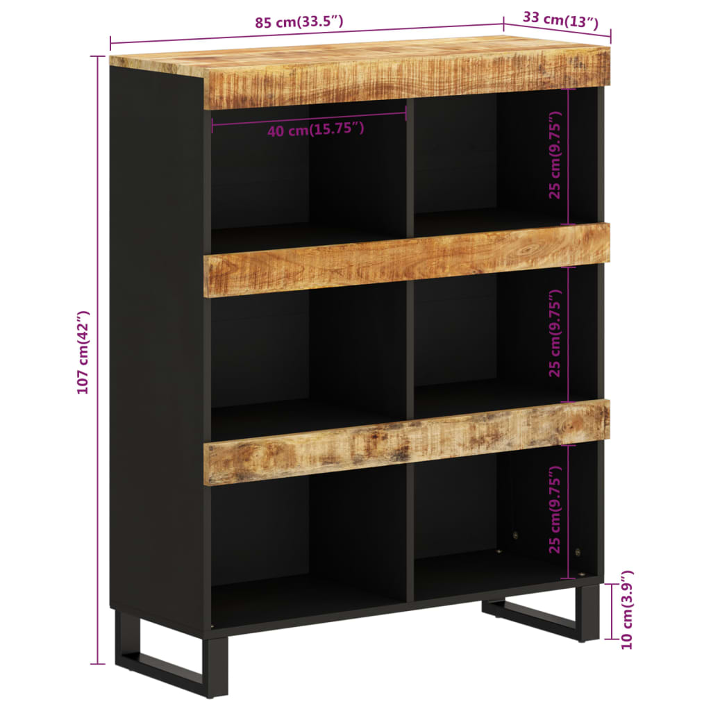 Sidoskåp 85X33X107 Cm Massivt Mangoträ