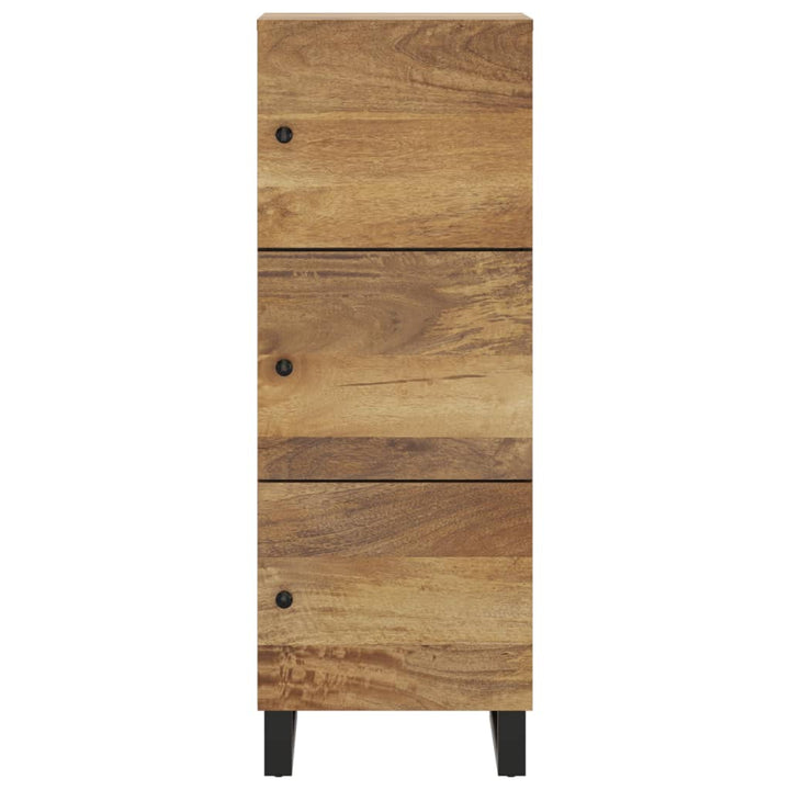 Skåp Med 3 Dörrar 40X33X110 Cm Massivt Mangoträ Och Järn