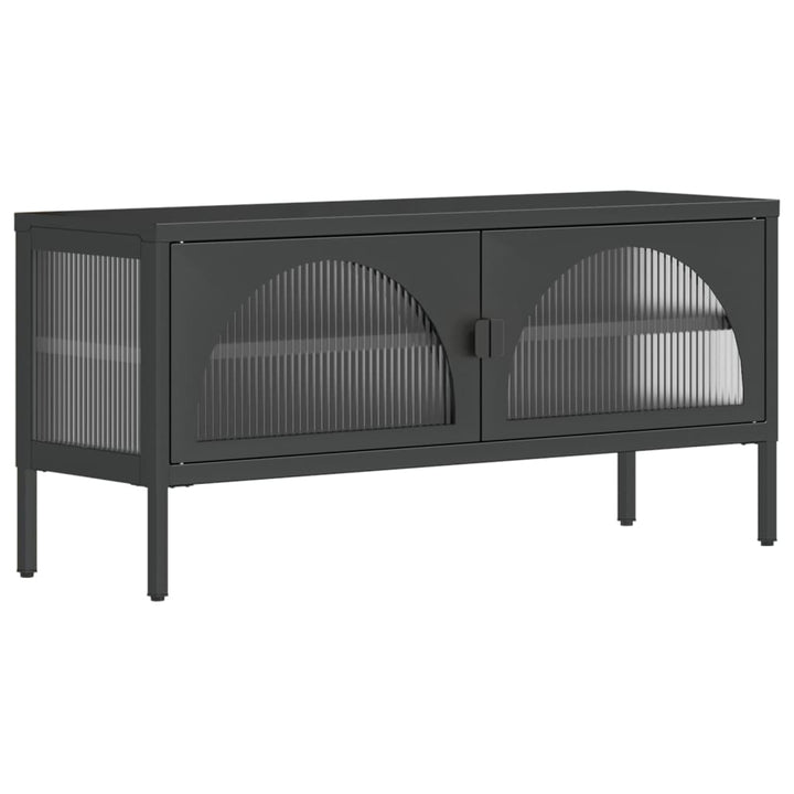 Tv-Bänk Svart 105X35X50 Cm Glas Och Stål