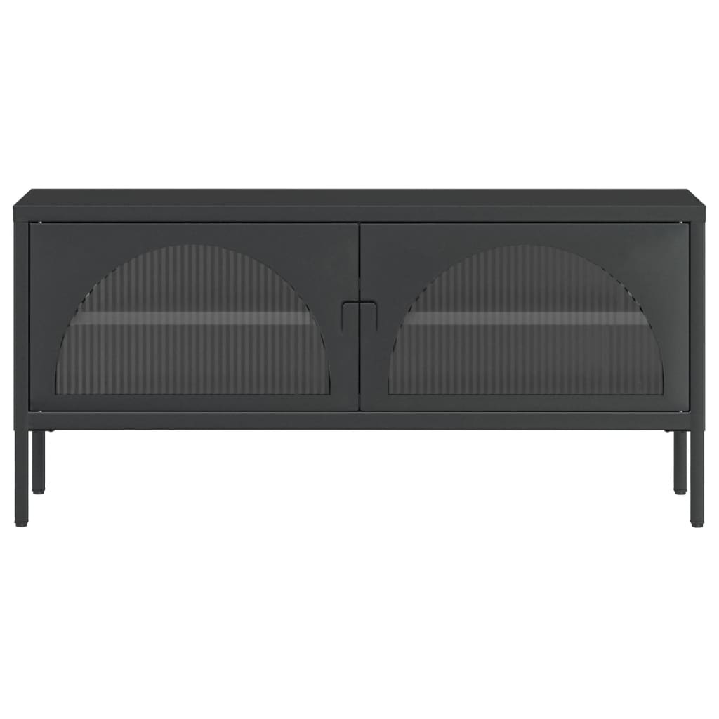 Tv-Bänk Svart 105X35X50 Cm Glas Och Stål