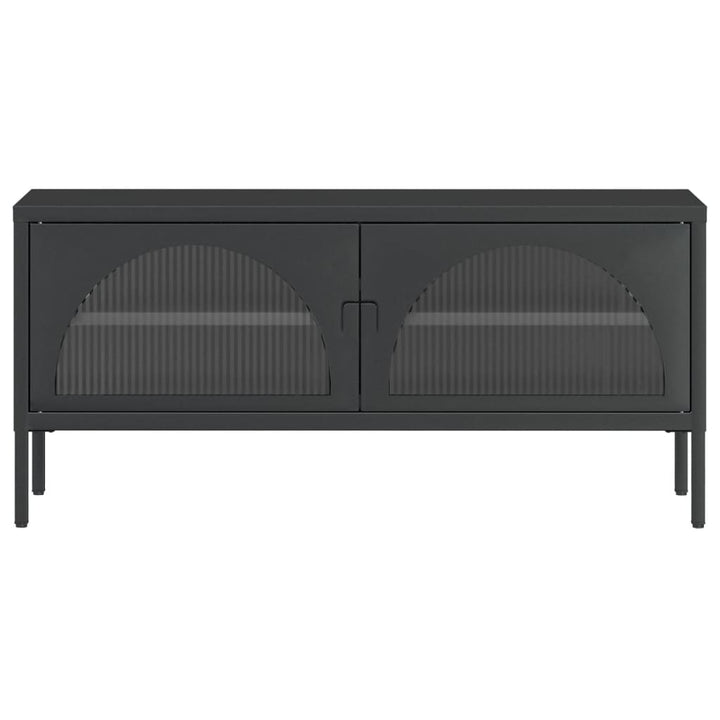 Tv-Bänk Svart 105X35X50 Cm Glas Och Stål