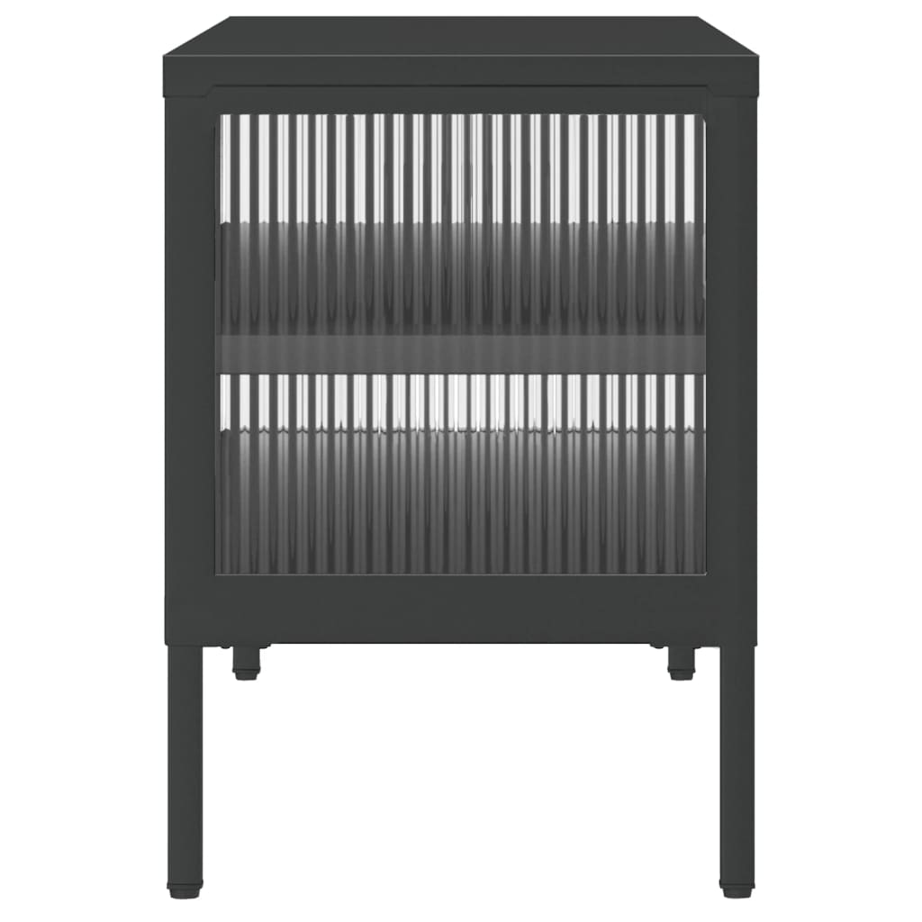Tv-Bänk Svart 105X35X50 Cm Glas Och Stål