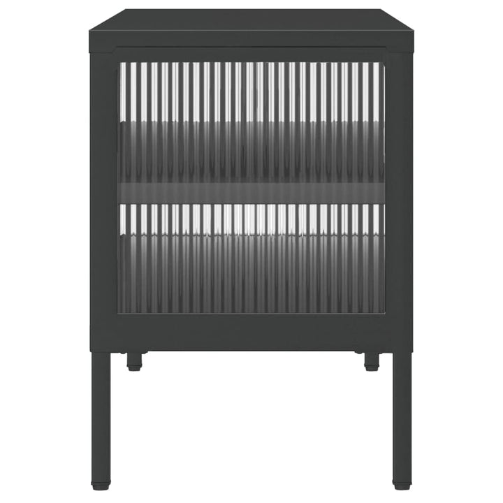 Tv-Bänk Svart 105X35X50 Cm Glas Och Stål