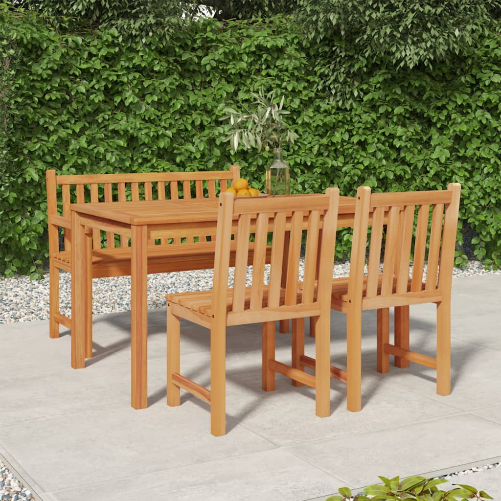 7-Delad Trädgårdsmatgrupp 140X80 Cm Massiv Teak