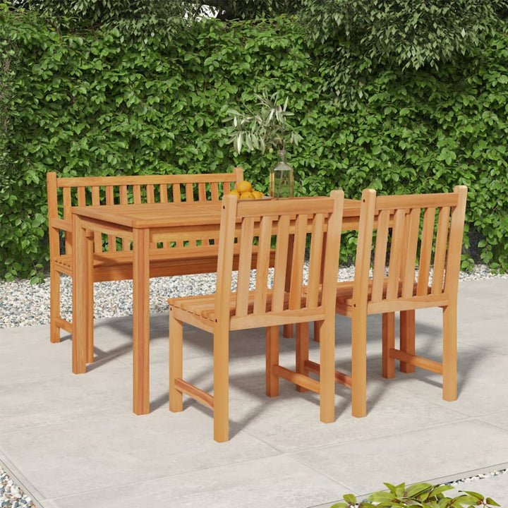 7-Delad Trädgårdsmatgrupp 140X80 Cm Massiv Teak