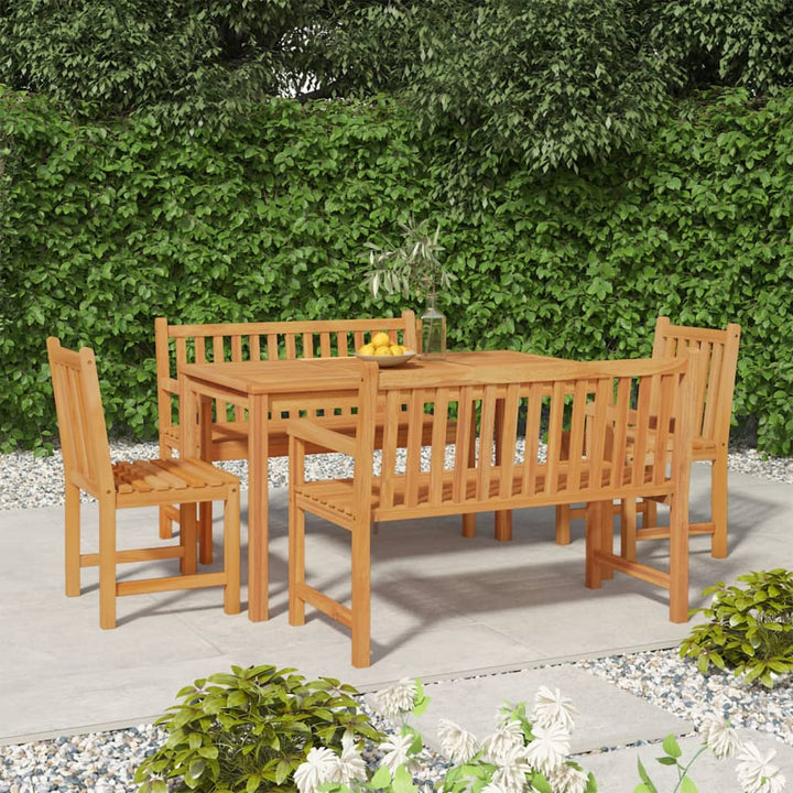 7-Delad Trädgårdsmatgrupp 140X80 Cm Massiv Teak