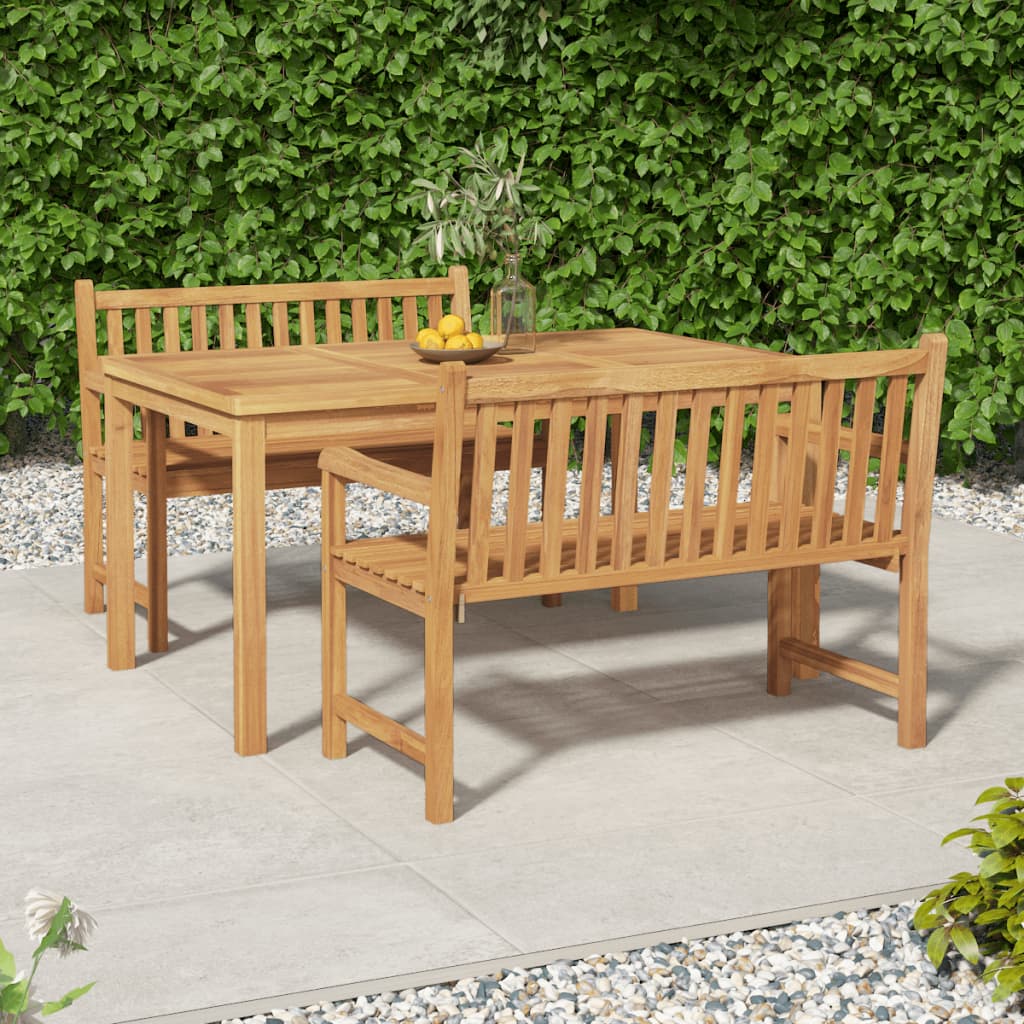 7-Delad Trädgårdsmatgrupp 150X90 Cm Massiv Teak