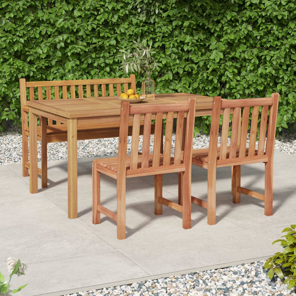 7-Delad Trädgårdsmatgrupp 150X90 Cm Massiv Teak