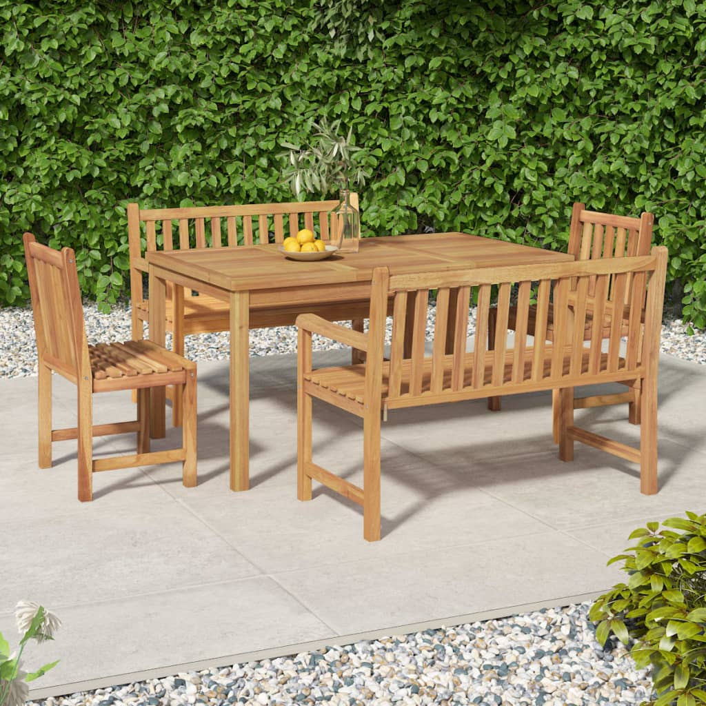 7-Delad Trädgårdsmatgrupp 150X90 Cm Massiv Teak