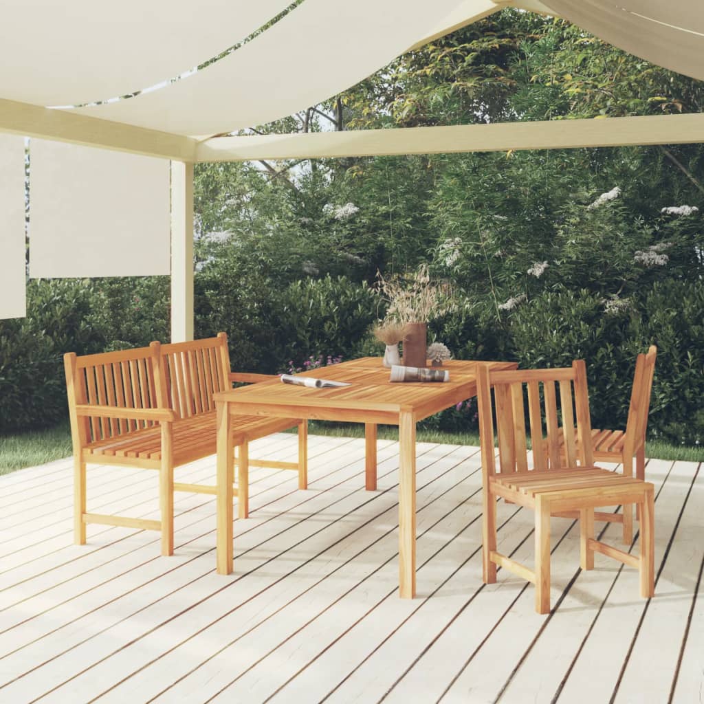 9-Delad Trädgårdsmatgrupp 180X90 Cm Massiv Teak