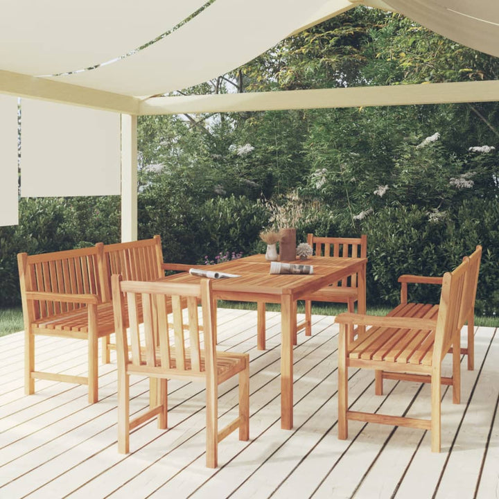 9-Delad Trädgårdsmatgrupp 180X90 Cm Massiv Teak
