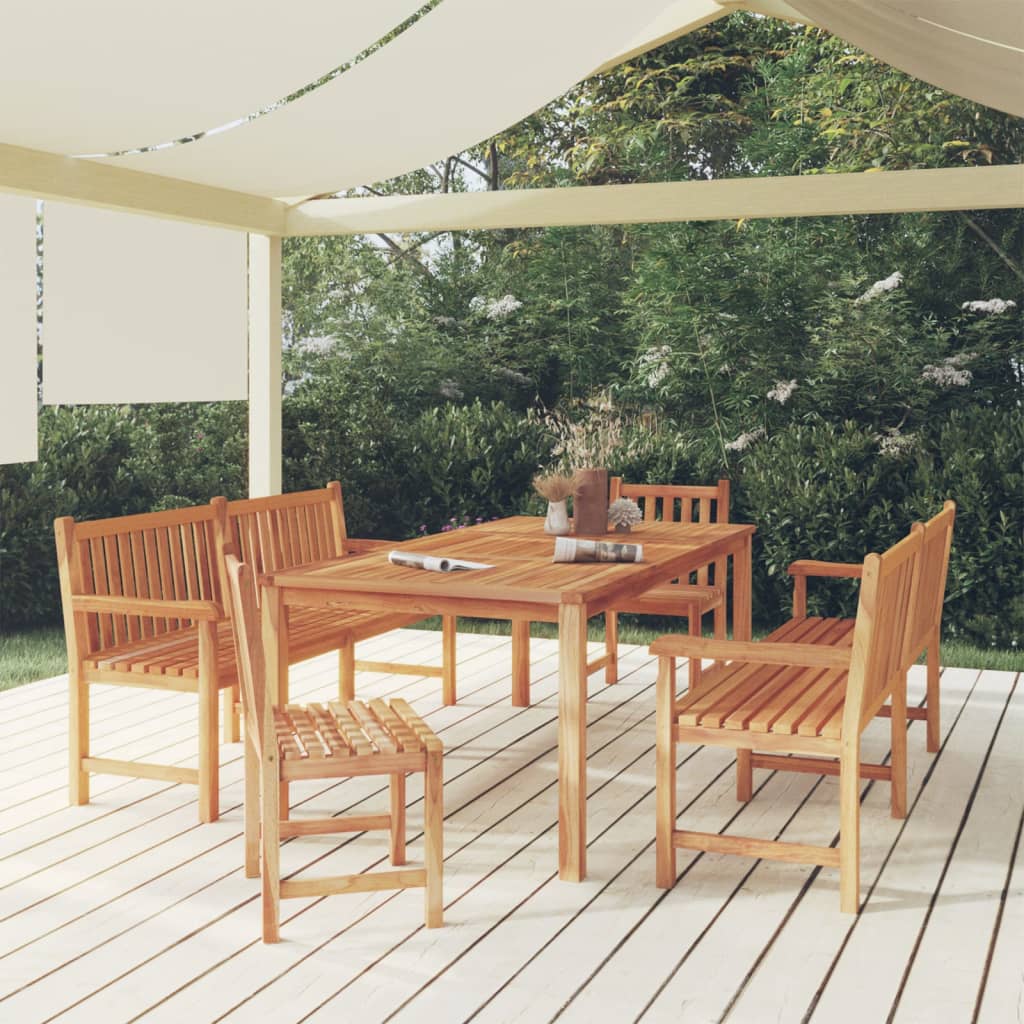 Matgrupp För Trädgården 7 Delar Massiv Teak