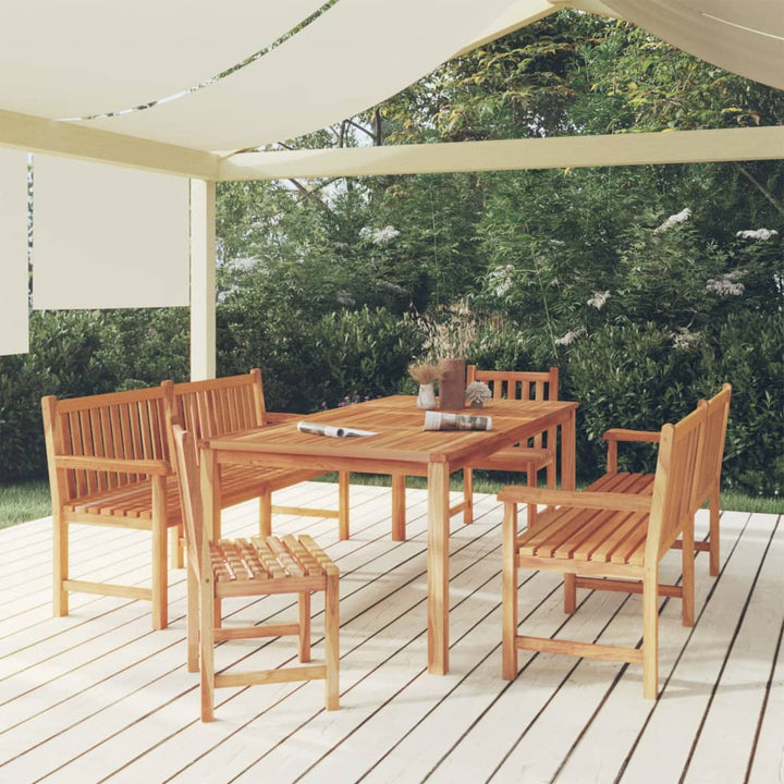 Matgrupp För Trädgården 7 Delar Massiv Teak