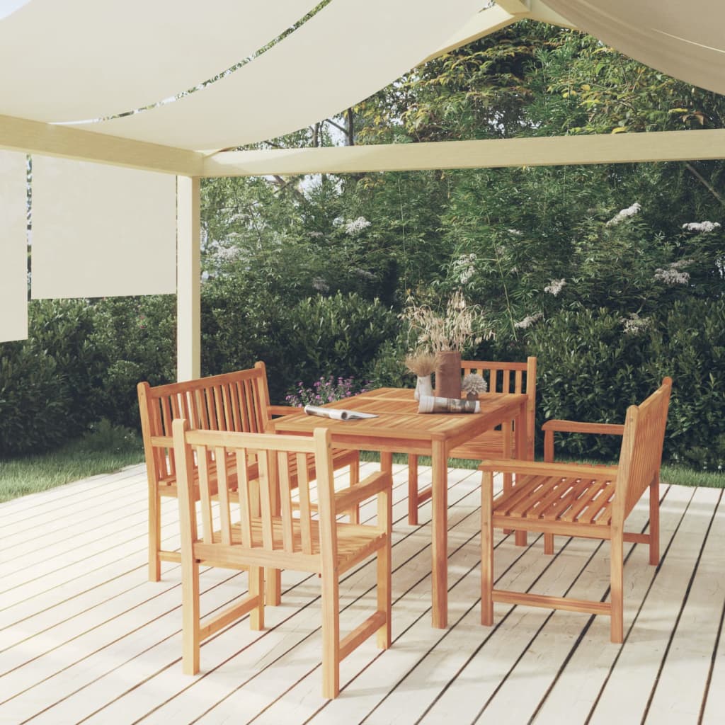 7-Delad Trädgårdsmatgrupp 140X80 Cm Massiv Teak
