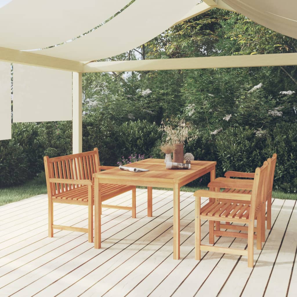 7-Delad Trädgårdsmatgrupp 150X90 Cm Massiv Teak