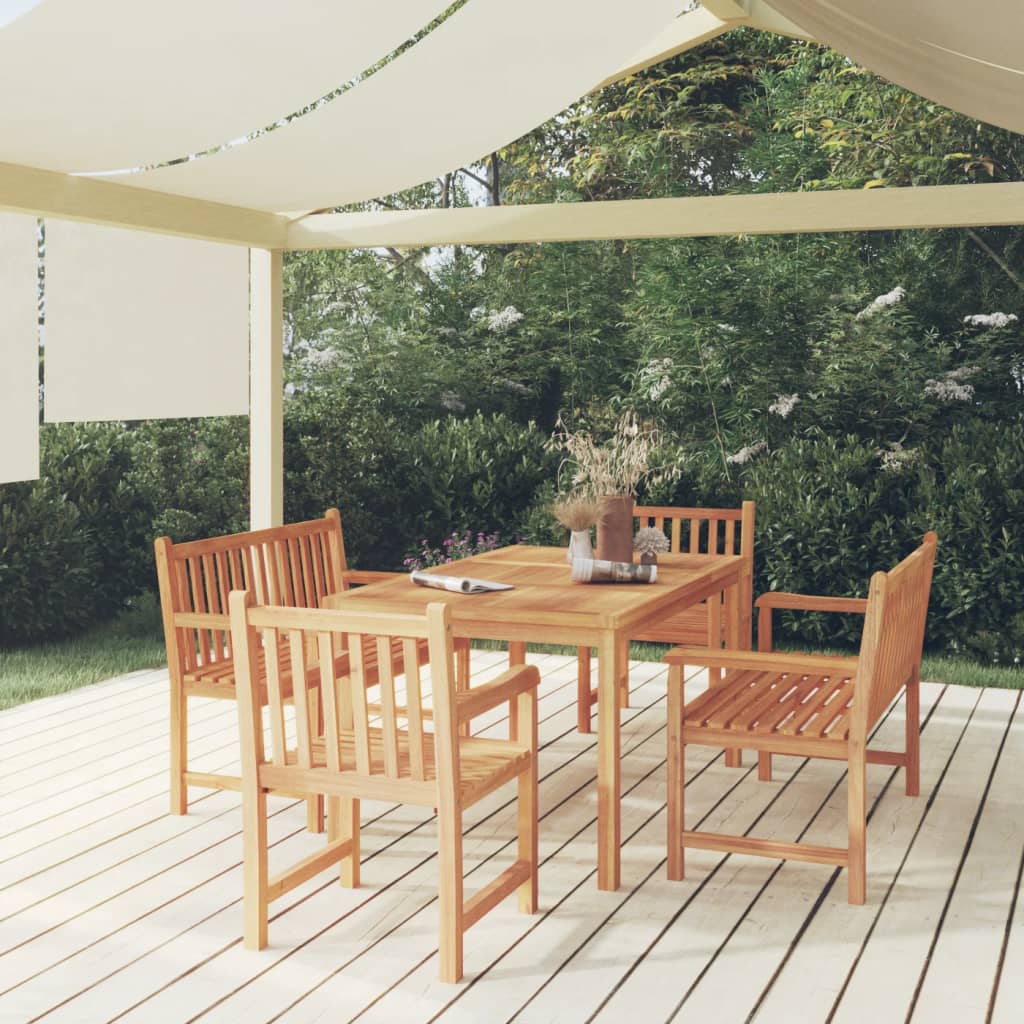 7-Delad Trädgårdsmatgrupp 150X90 Cm Massiv Teak