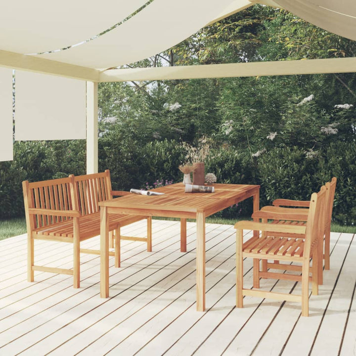 7-Delad Trädgårdsmatgrupp 180X90 Cm Massiv Teak