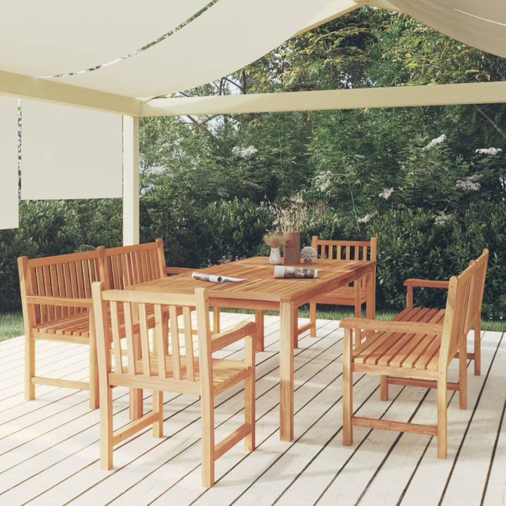 Matgrupp För Trädgården 7 Delar Massiv Teak