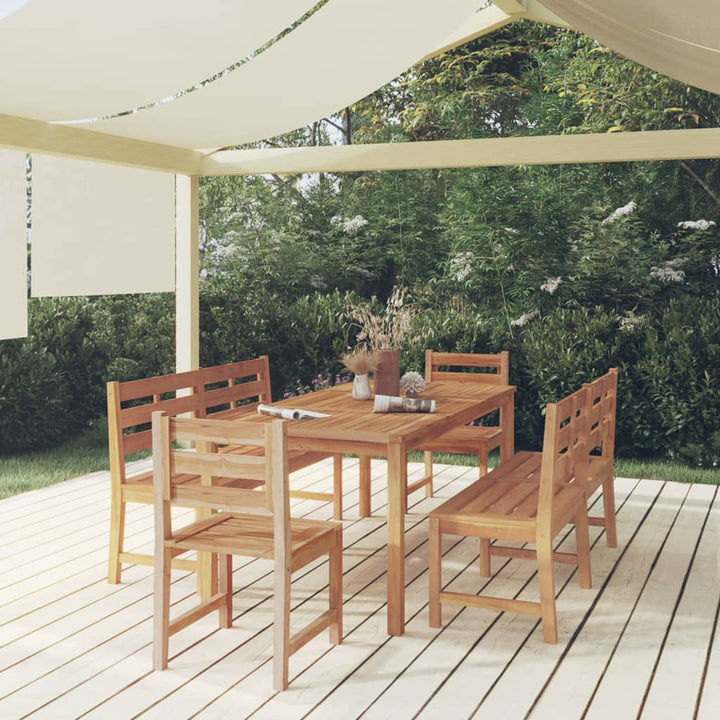 Matgrupp För Trädgården 5 Delar Massiv Teak