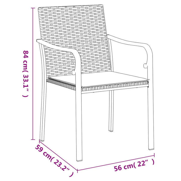 Trädgårdsstolar 2 St Med Dynor 56X59X84 Cm Konstrotting