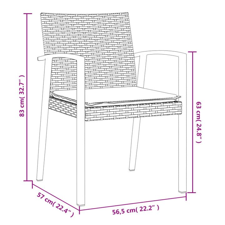 Trädgårdsstolar 2 St Med Dynor 56,5X57X83 Cm Konstrotting