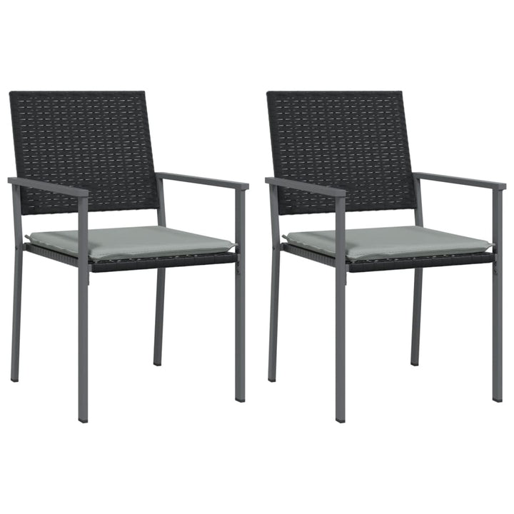 Trädgårdsstolar 2 St Med Dynor Svart 54X62,5X89 Cm Konstrotting