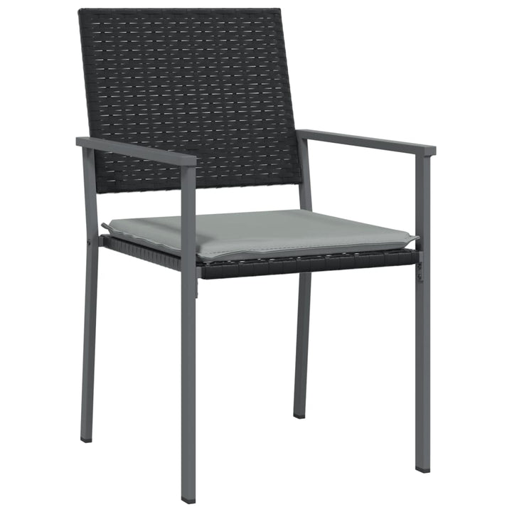 Trädgårdsstolar 2 St Med Dynor Svart 54X62,5X89 Cm Konstrotting