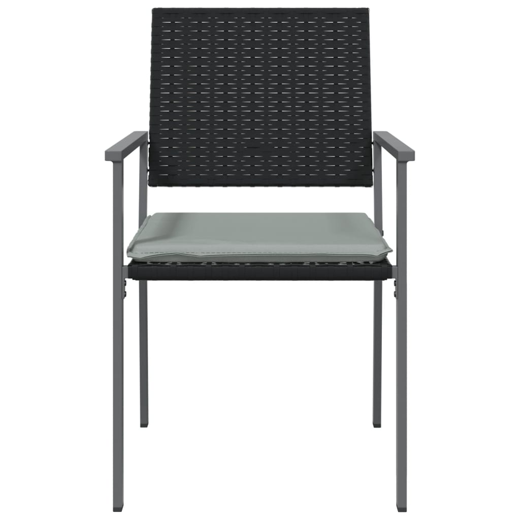 Trädgårdsstolar 2 St Med Dynor Svart 54X62,5X89 Cm Konstrotting