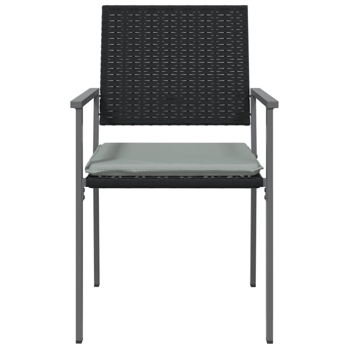 Trädgårdsstolar 2 St Med Dynor Svart 54X62,5X89 Cm Konstrotting