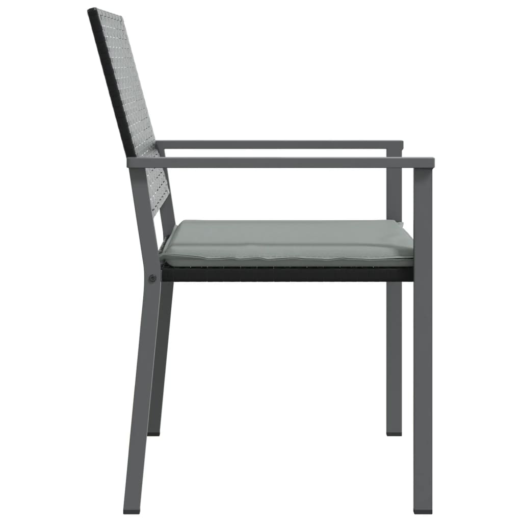 Trädgårdsstolar 2 St Med Dynor Svart 54X62,5X89 Cm Konstrotting