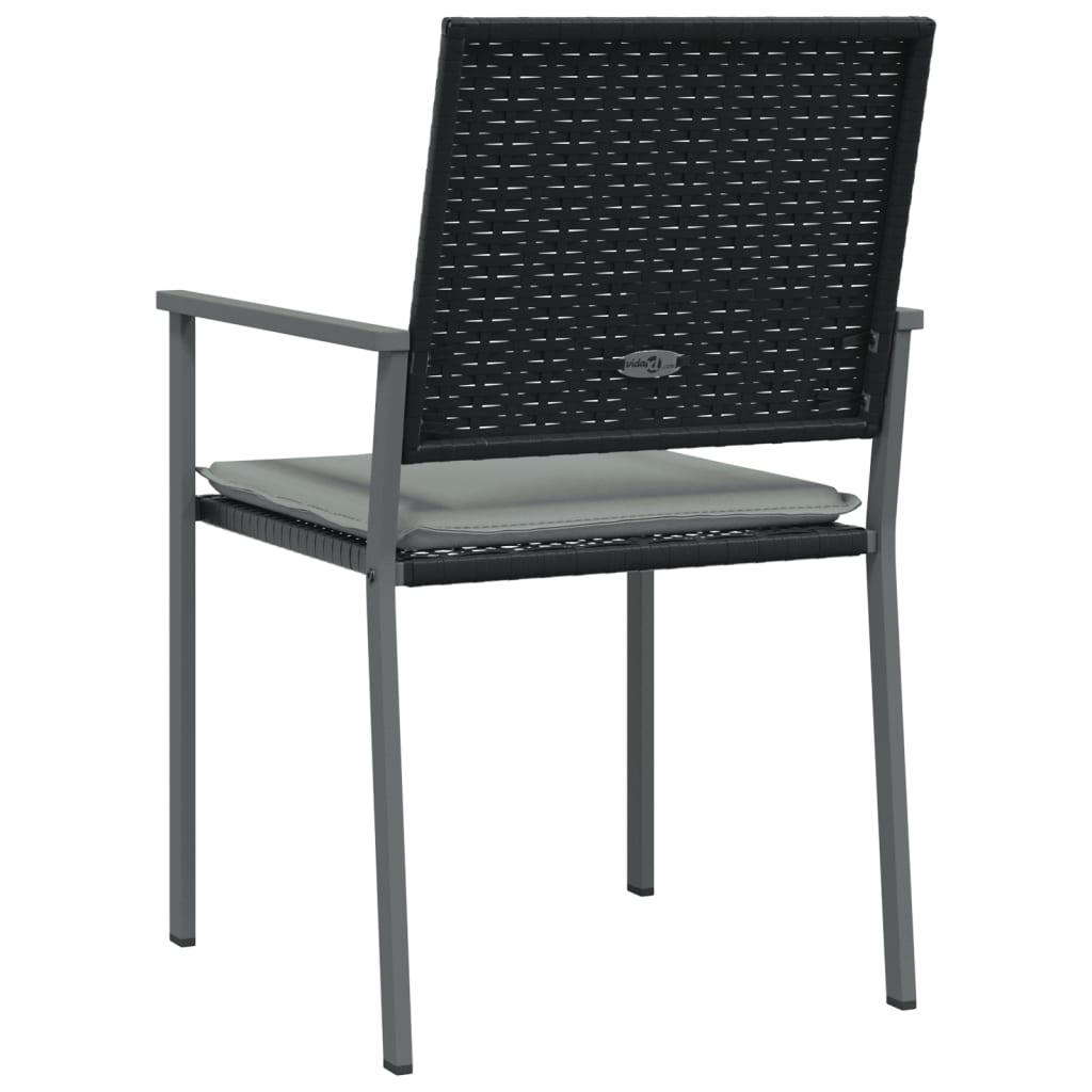 Trädgårdsstolar 2 St Med Dynor Svart 54X62,5X89 Cm Konstrotting