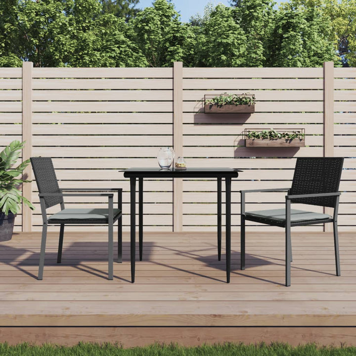 Trädgårdsstolar 2 St Med Dynor Svart 54X62,5X89 Cm Konstrotting