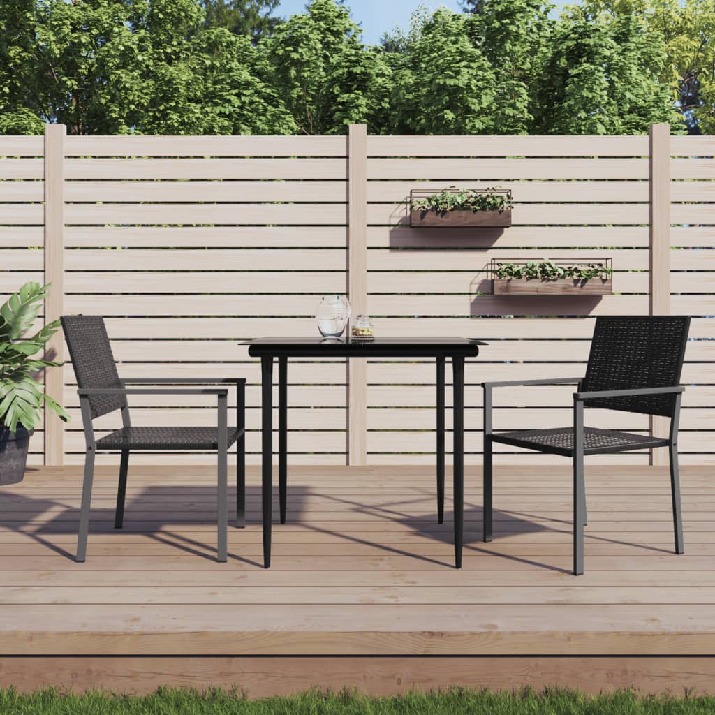 Trädgårdsstolar 2 St Med Dynor Svart 54X62,5X89 Cm Konstrotting