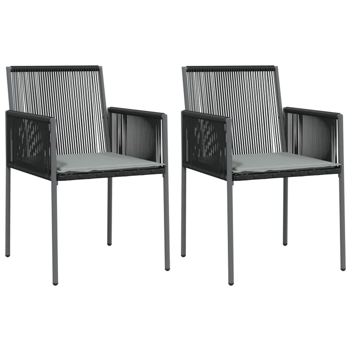 Trädgårdsstolar 2 St Med Dynor Svart 54X60,5X83,5 Cm Konstr.