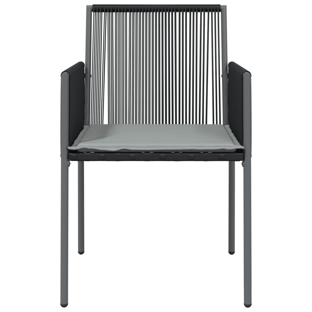 Trädgårdsstolar 2 St Med Dynor Svart 54X60,5X83,5 Cm Konstr.
