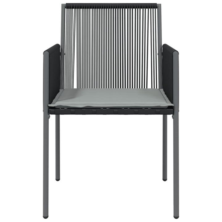 Trädgårdsstolar 2 St Med Dynor Svart 54X60,5X83,5 Cm Konstr.