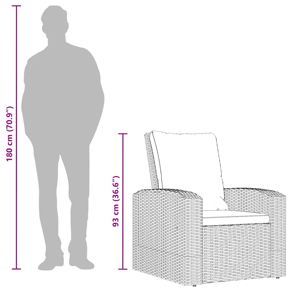 Reclinerstol För Trädgården Med Dynor Konstrotting