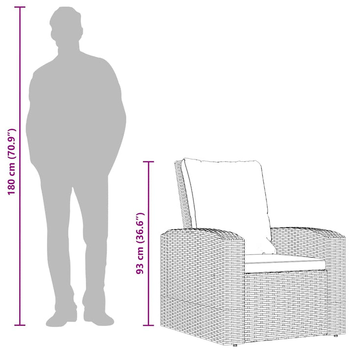 Reclinerstol För Trädgården Med Dynor Konstrotting