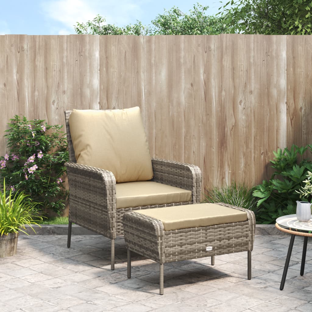 Reclinerstol För Trädgården Med Fotpall Konstrotting