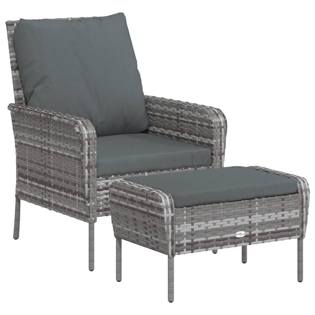 Reclinerstol För Trädgården Med Fotpall Konstrotting