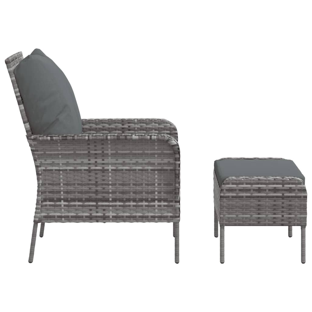 Reclinerstol För Trädgården Med Fotpall Konstrotting