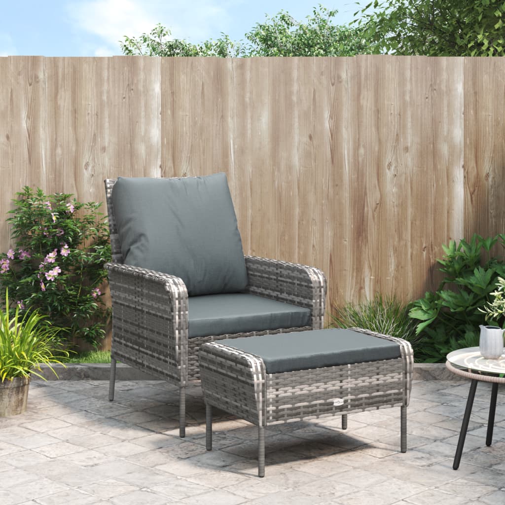 Reclinerstol För Trädgården Med Fotpall Konstrotting