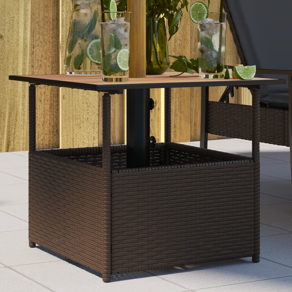 Trädgårdsbord Med Parasollhål 55X55X46,5 Cm Konstrotting