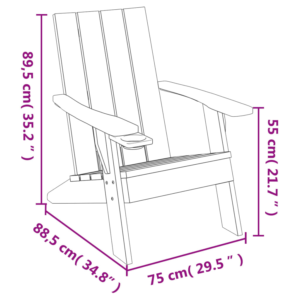 Däckstol För Trädgården Ljusbrun 75X88,5X89,5Cm Polypropylen