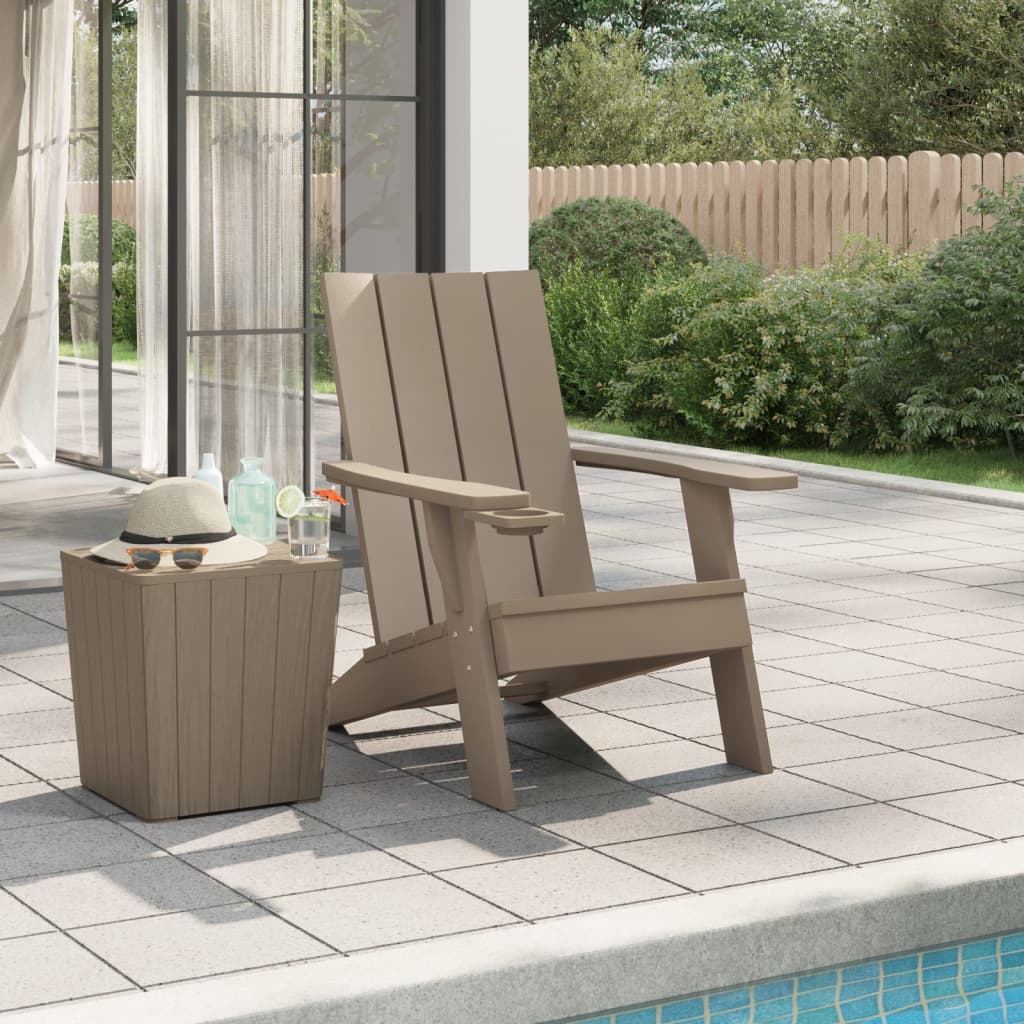 Däckstol För Trädgården Ljusbrun 75X88,5X89,5Cm Polypropylen