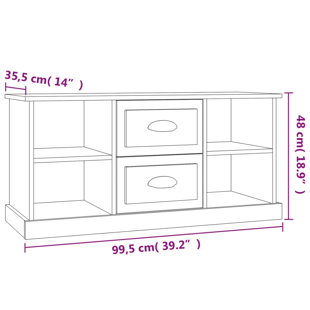 Tv-Bänk 99,5X35,5X48 Cm Konstruerat Trä