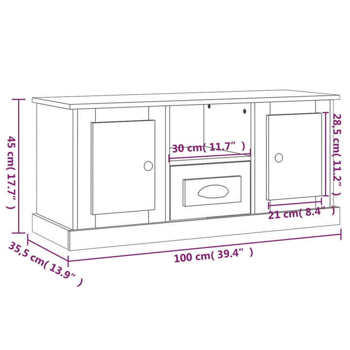 Tv-Bänk 100X35,5X45 Cm Konstruerat Trä