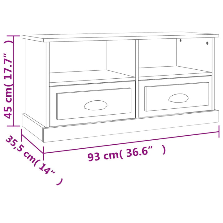 Tv-Bänk 93X35,5X45 Cm Konstruerat Trä