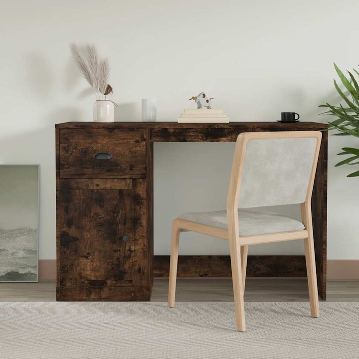 Skrivbord Med Låda 115X50X75 Cm Konstruerat Trä