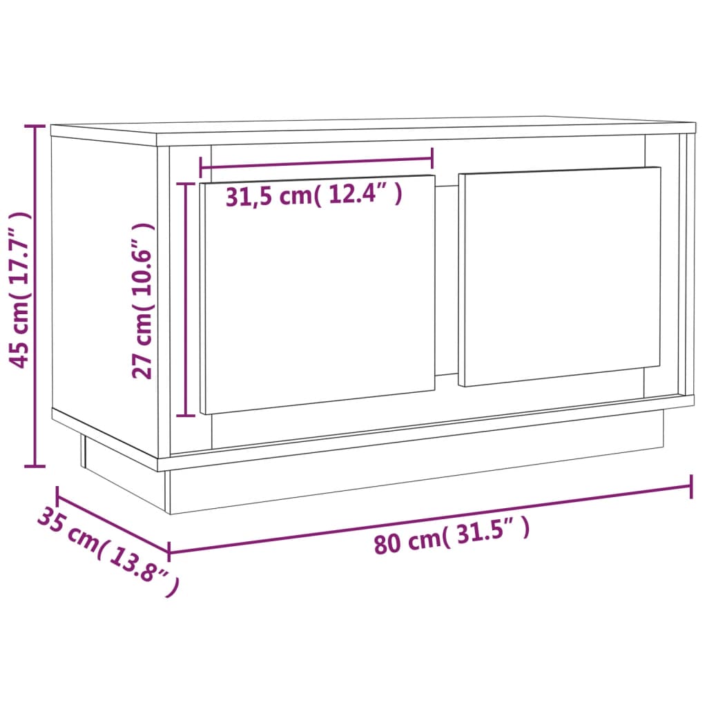 Tv-Bänk 80X35X45 Cm Konstruerat Trä